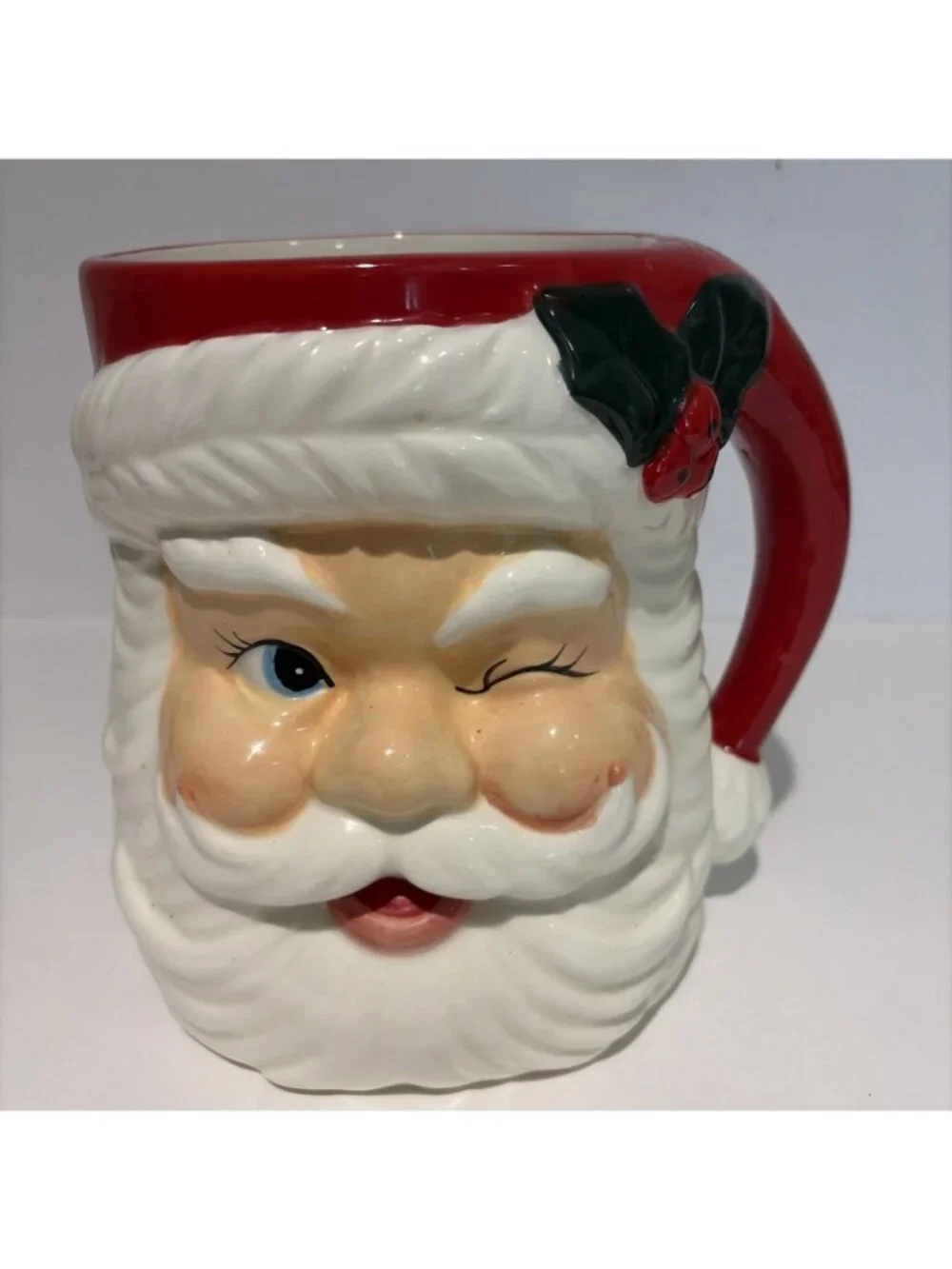 VTG Winking Santa Planter Vase Candy Jar Christmas Holiday Holt Howard Vibes